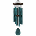 Campanella a vento 85 cm in metallo turchese e legno - decorazione sospesa da interno ed esterno