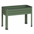 Fioriera rialzata 120 x 60 x 80 cm in acciaio verde per orto - struttura con gambe