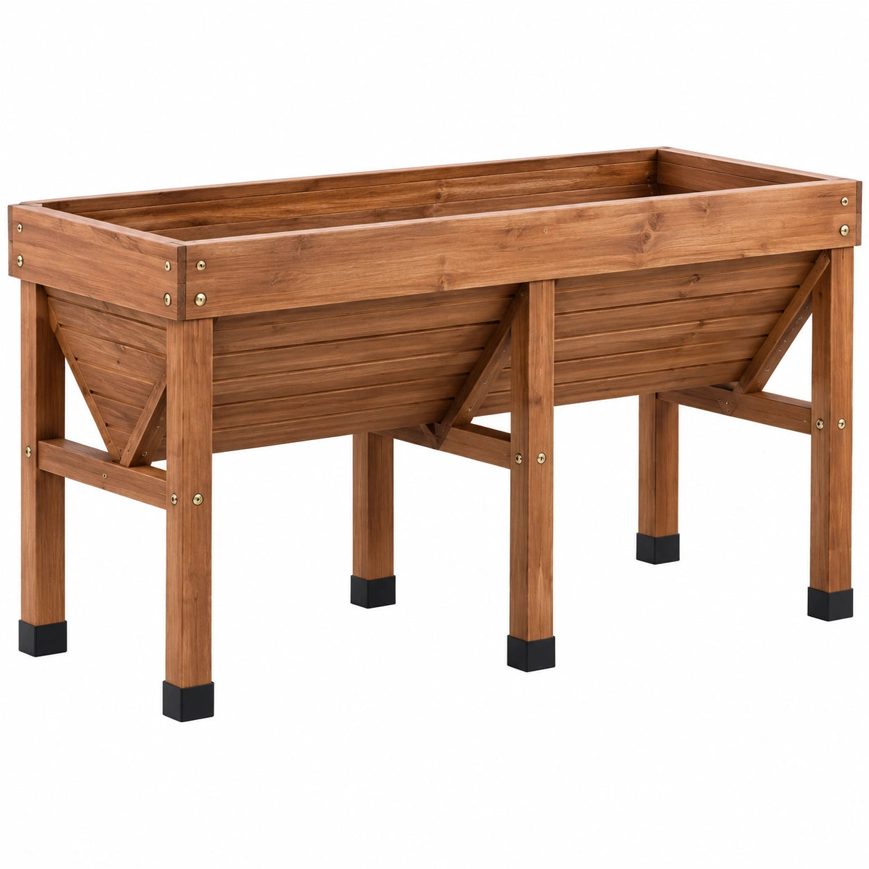 Fioriera rialzata 120 x 60 x 80 cm in legno marrone per orto e giardino