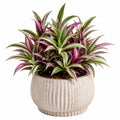 Pianta artificiale in vaso 60 cm in plastica verde e rosa - decorazione da interno